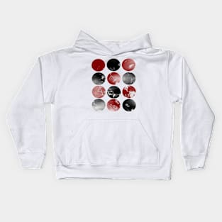 Abstract Round Red / Black Kids Hoodie